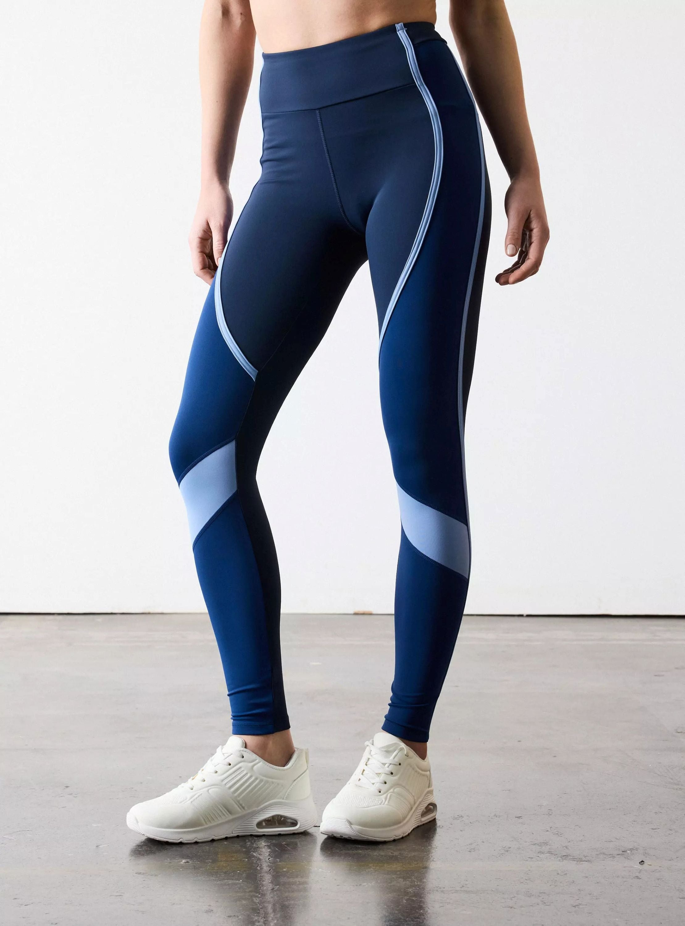 CALZA PRETINA ALTA COLOR BLOCK