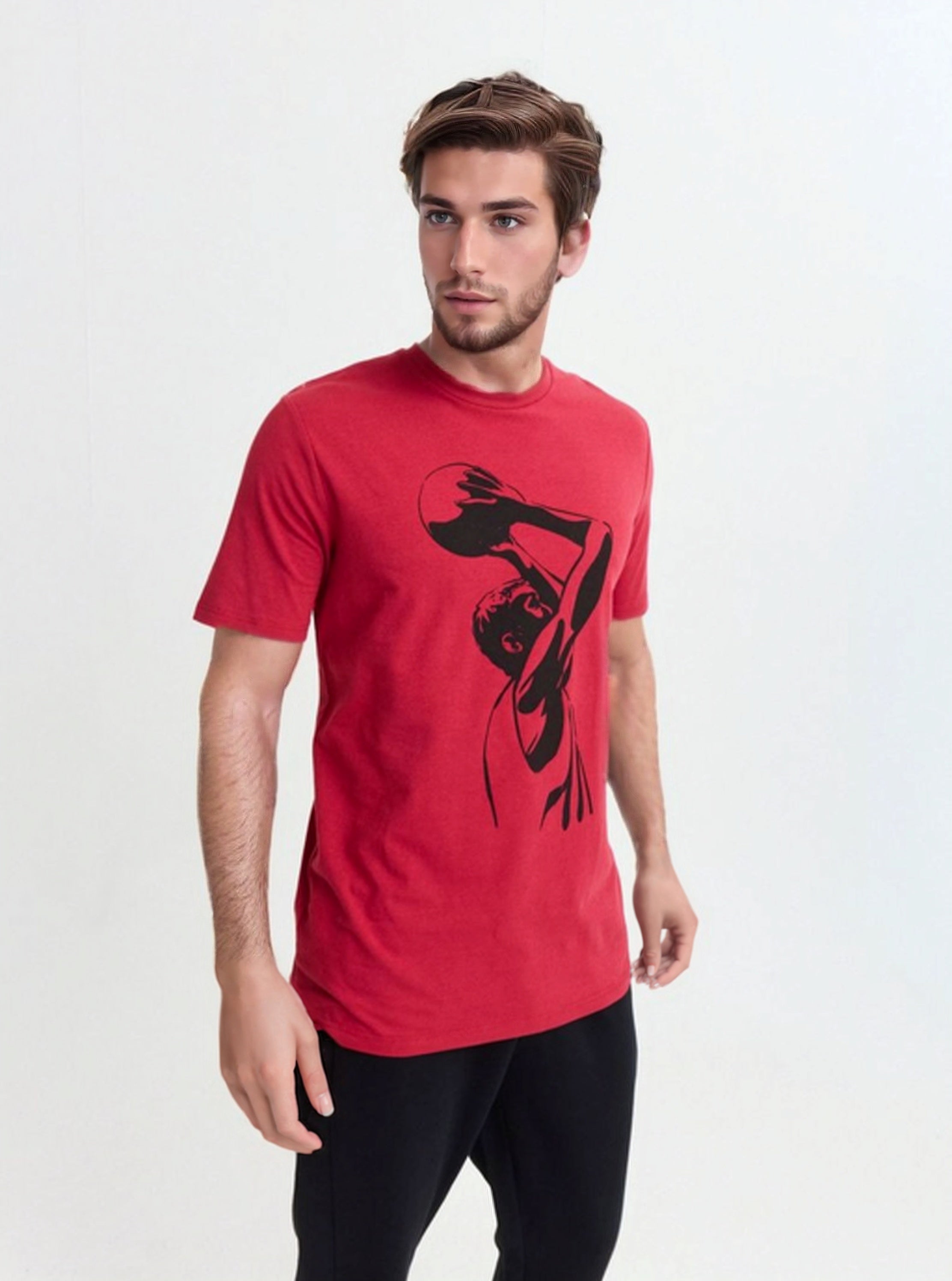 POLERA ESTAMPADA CORTE CURVO