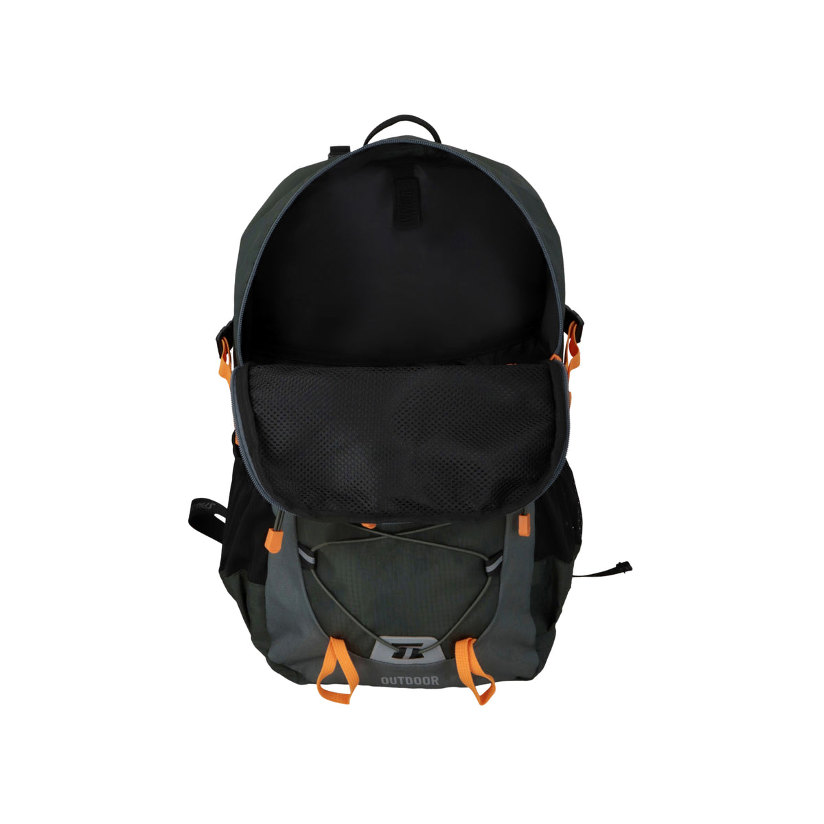 MOCHILA OUTDOOR 3 BOLSILLOS DK GRN-GRAY-ORG