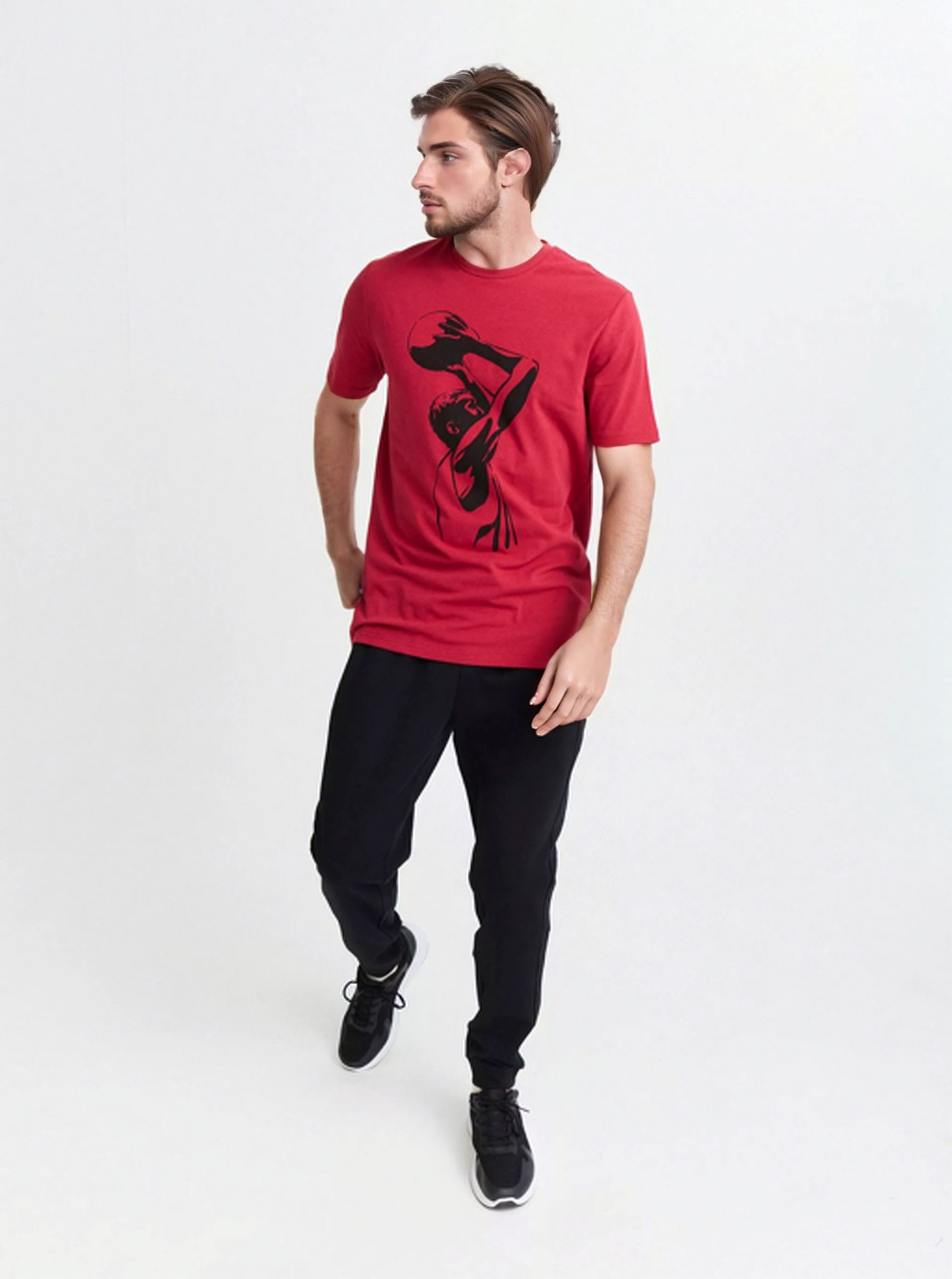 POLERA ESTAMPADA CORTE CURVO