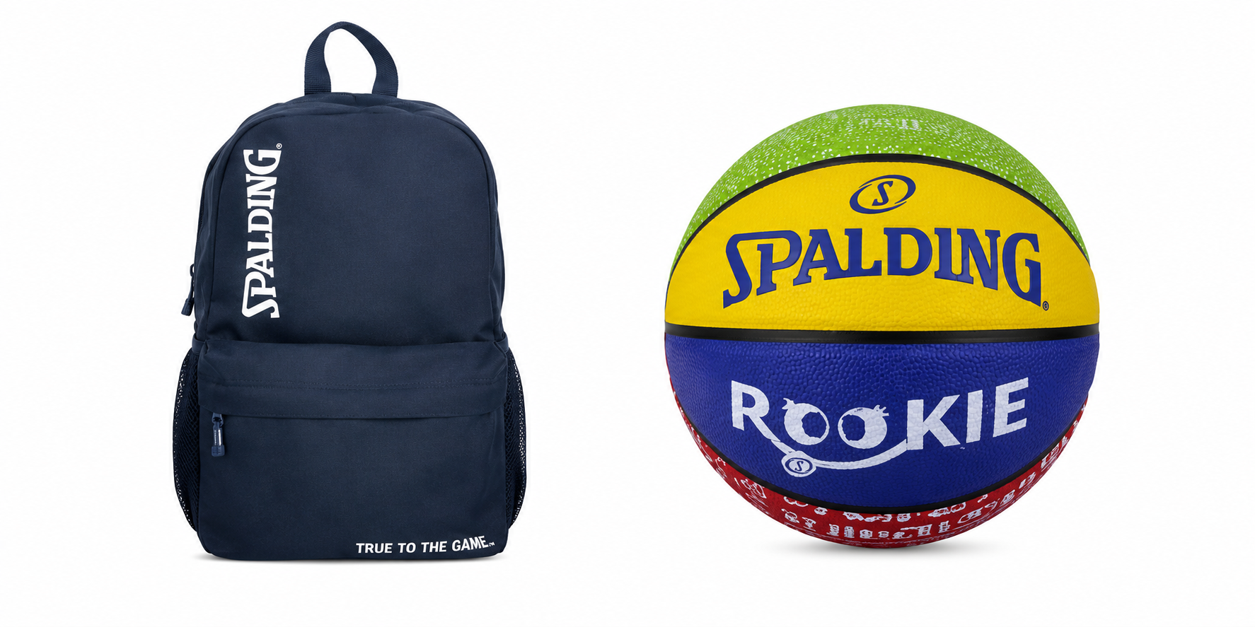 KIT MOCHILA PRISMA AZUL + BALÓN BASKETBALL ROOKIE T5 SPALDING