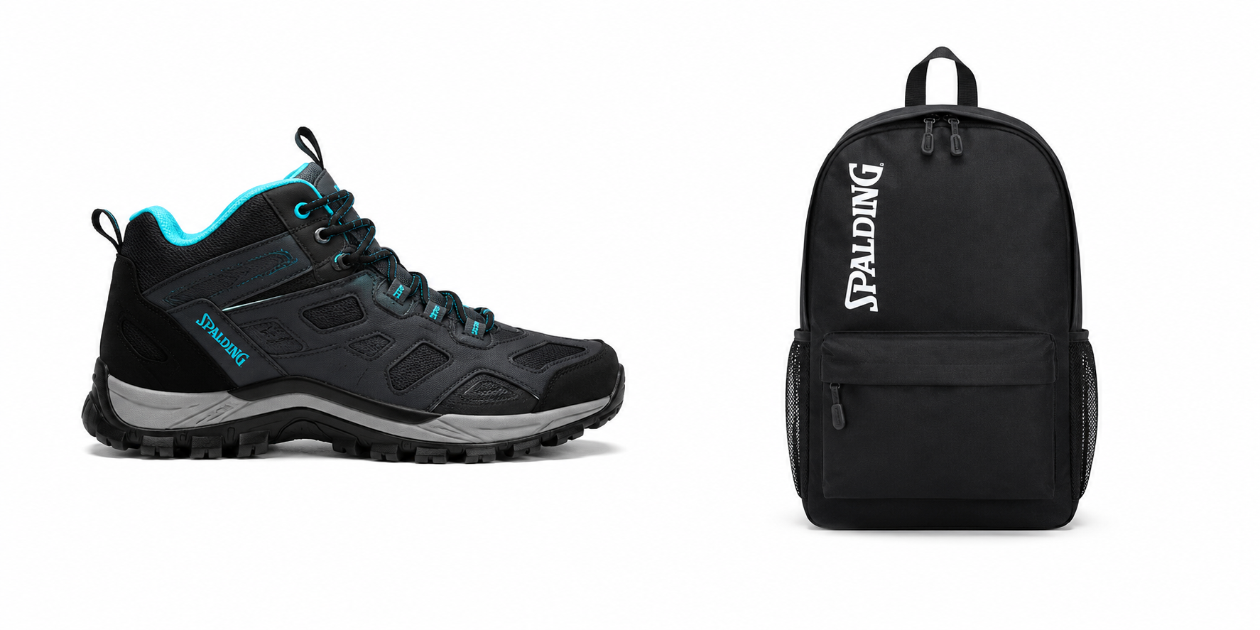 KIT ZAPATILLAS OUTDOOR AKON + MOCHILA PRISMA NEGRA SPALDING