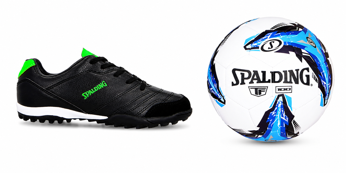 KIT ZAPATILLAS BABY FÚTBOL + BALÓN FÚTBOL TF100 SPALDING