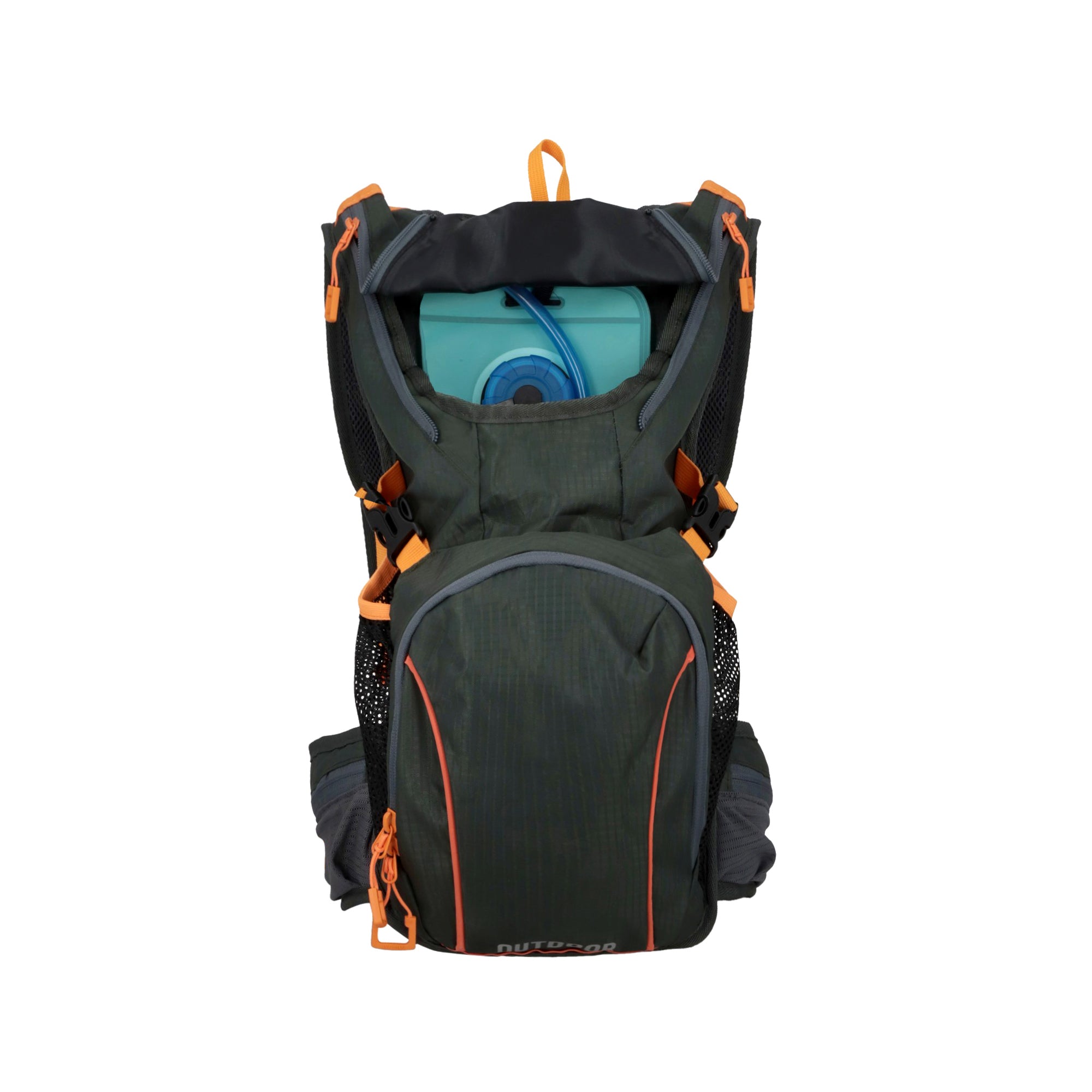 MOCHILA OUTDOOR CAMEL BACK DARK GREEN-GRAY-ORG