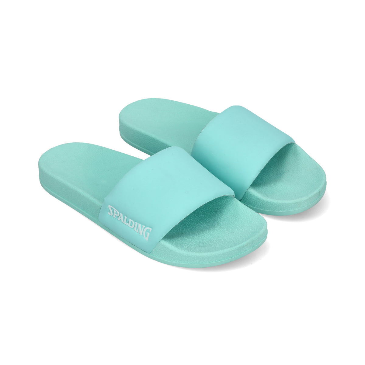 Sandalia Spalding Logo Slide Jr. Aqua/Blanco