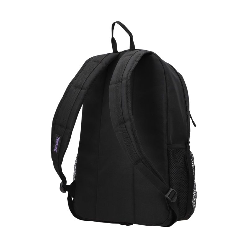 Mochila Spalding Negro con bloque lila